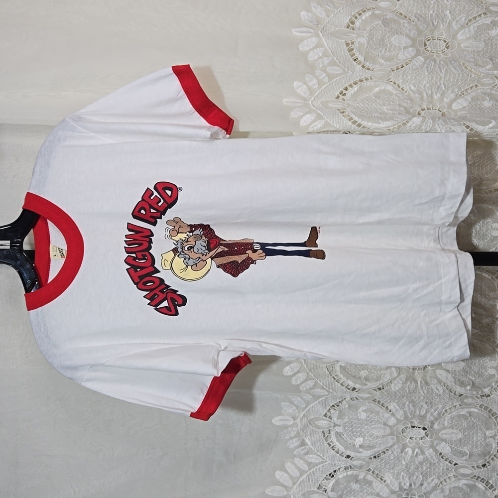 Vintage 1988 Screen Stars Shotgun Red Shirt sz Large